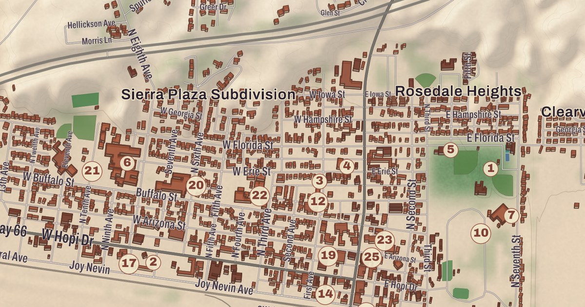 Beautifully Detailed Map of Holbrook, Arizona
