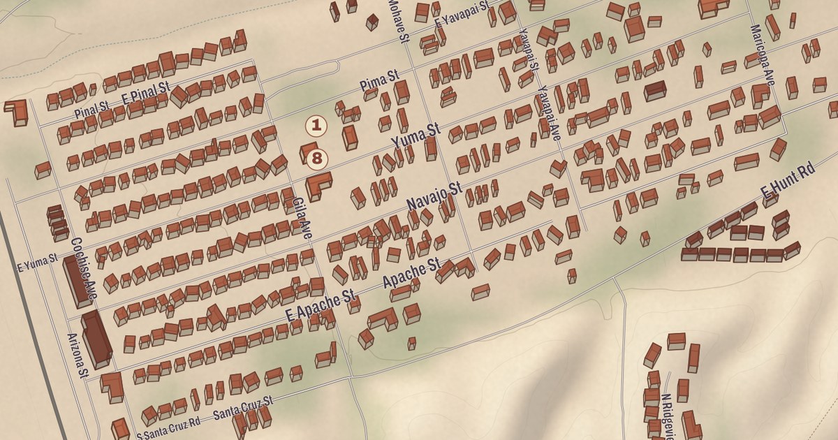 Beautifully Detailed Map of Huachuca City, Arizona