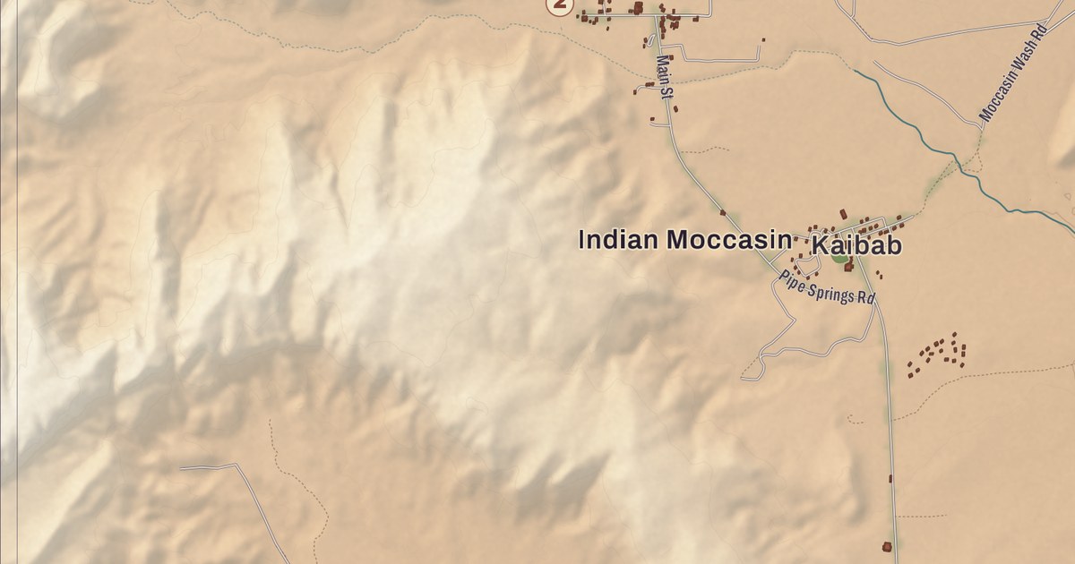 Beautifully Detailed Map of Kaibab Band of Paiute Indians, Arizona