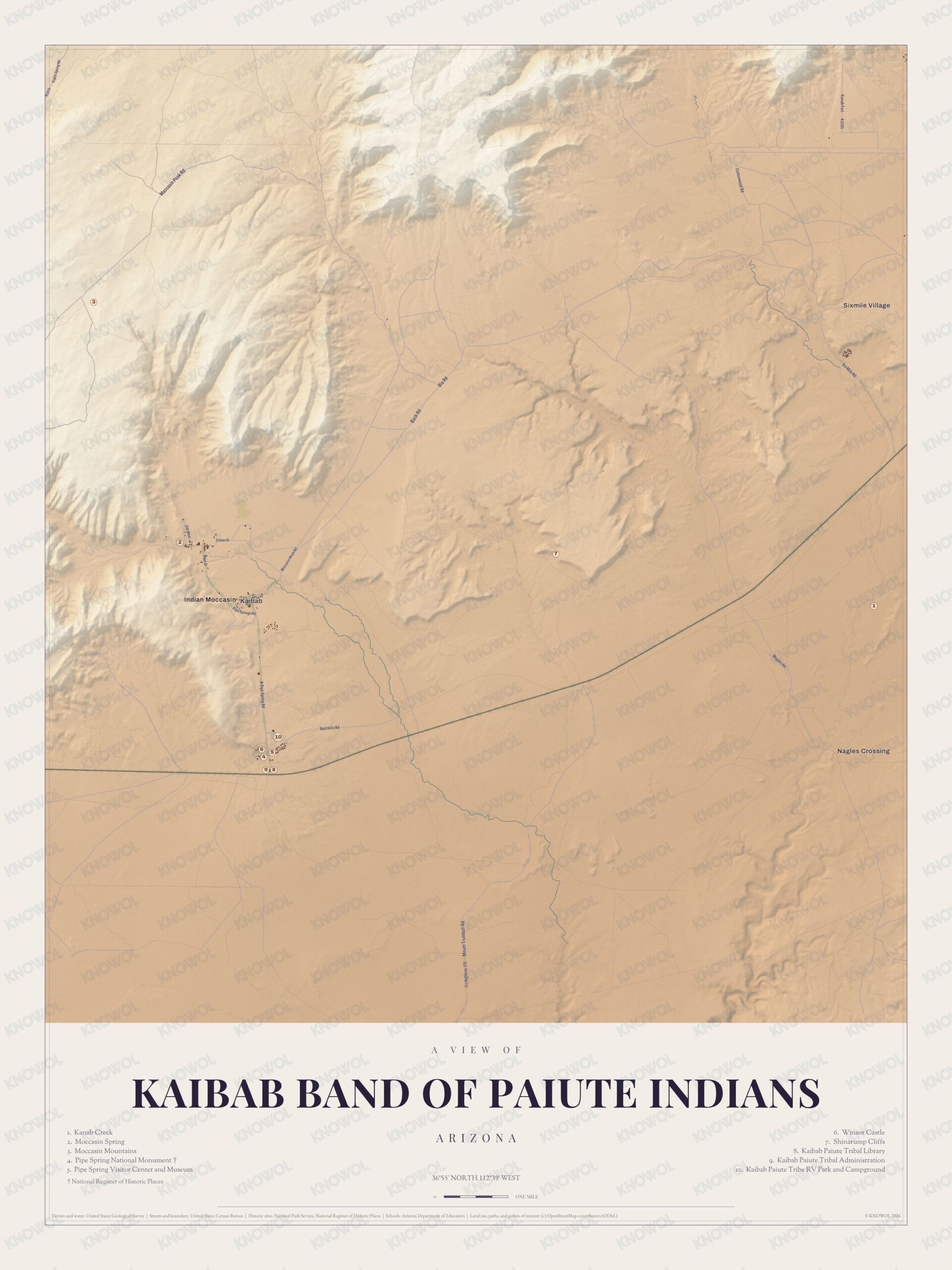 Map of Kaibab Band of Paiute Indians, Arizona
