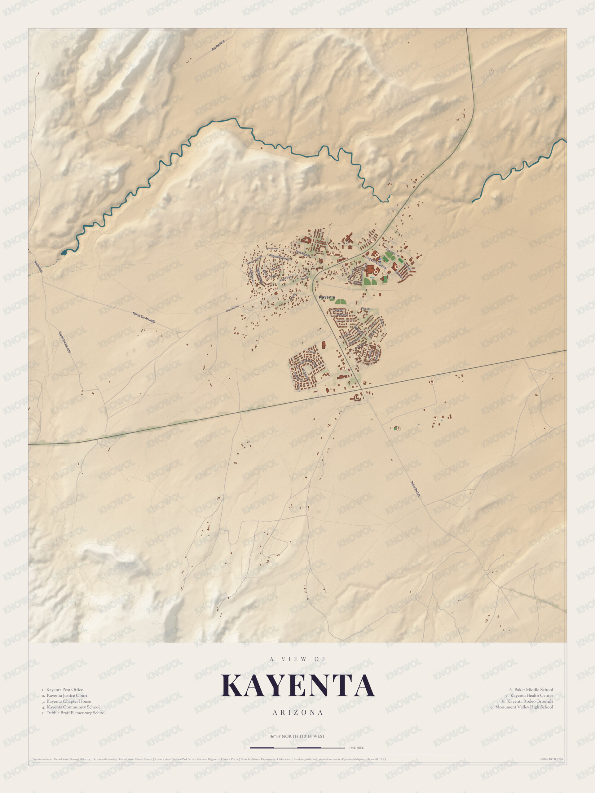 Map of Kayenta, Arizona