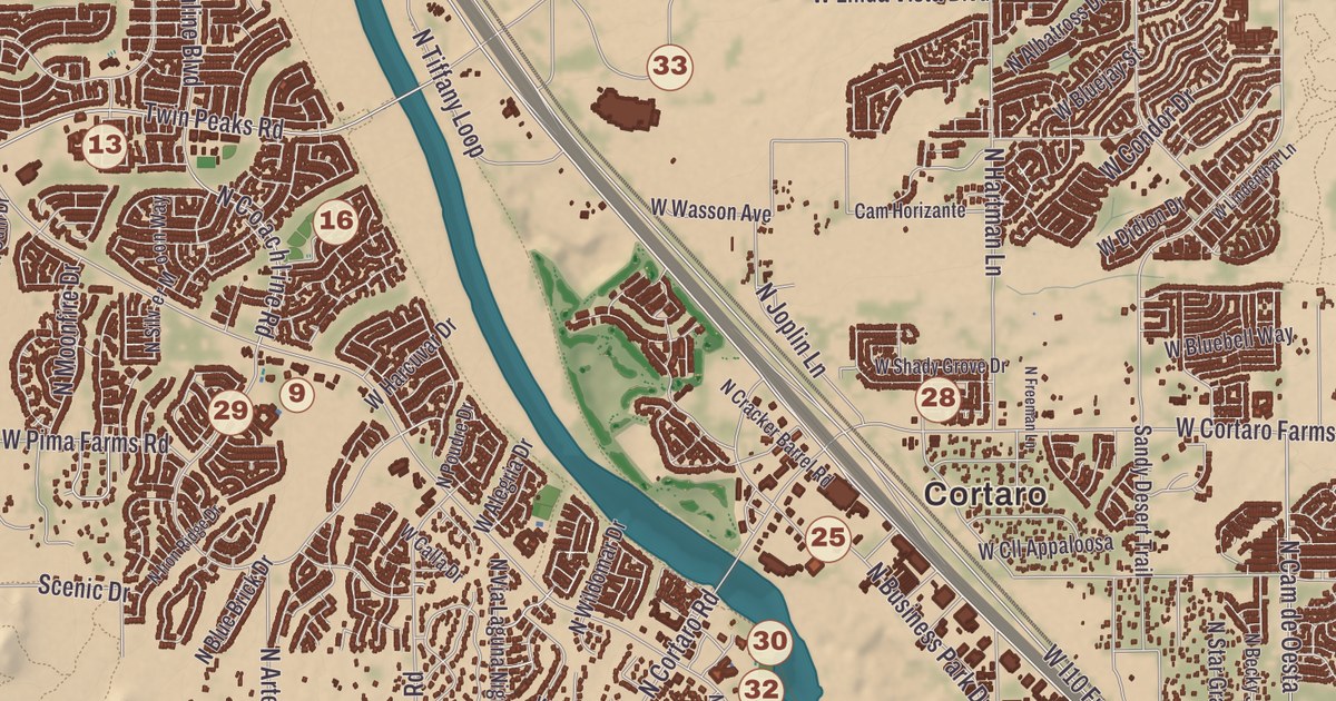 Beautifully Detailed Map of Marana, Arizona