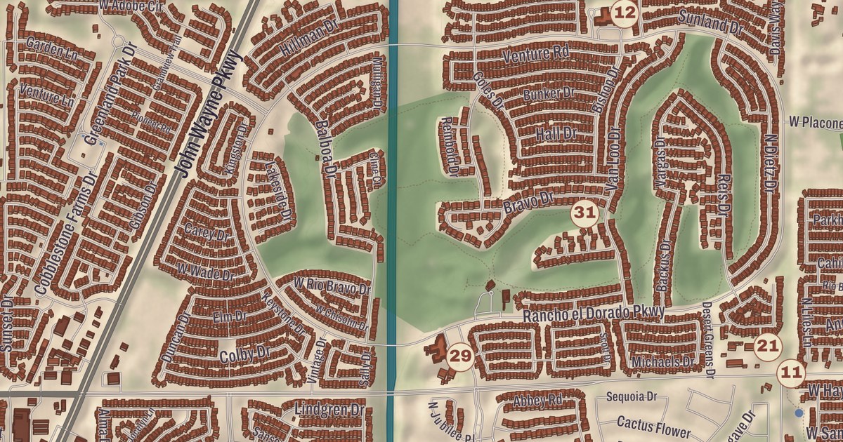 Beautifully Detailed Map of Maricopa, Arizona
