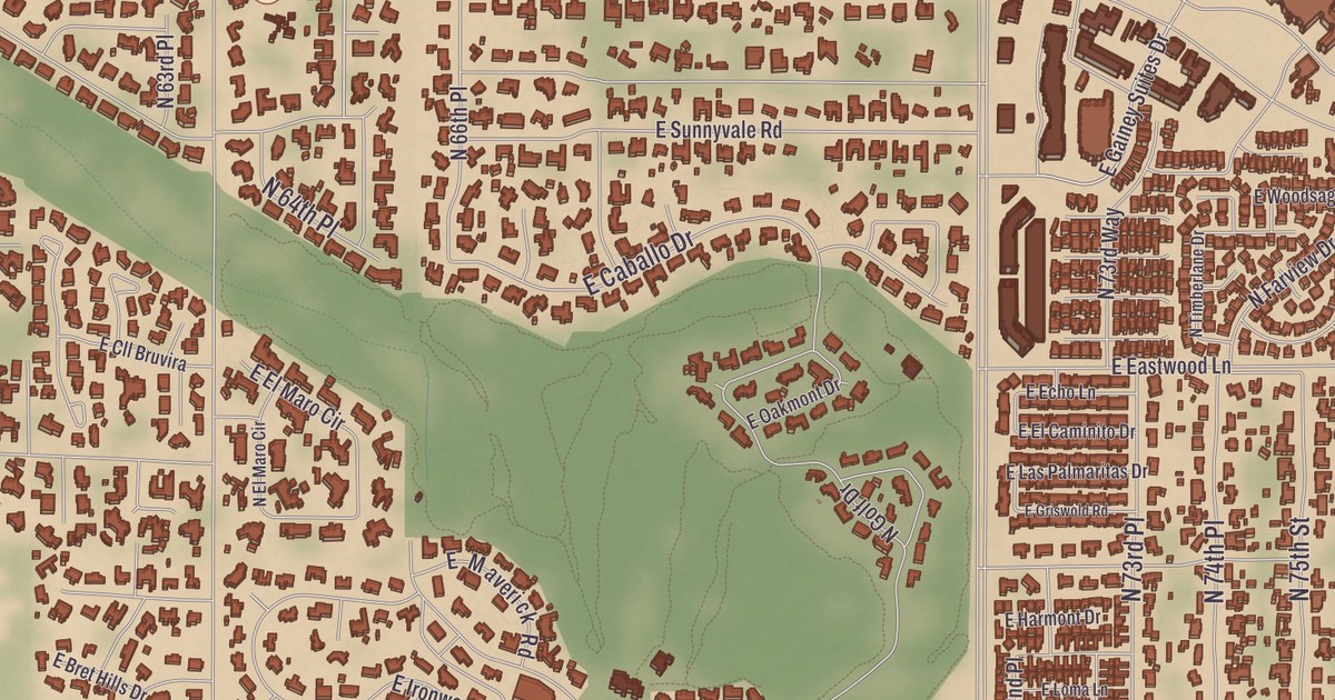 Beautifully Detailed Map of Paradise Valley, Arizona