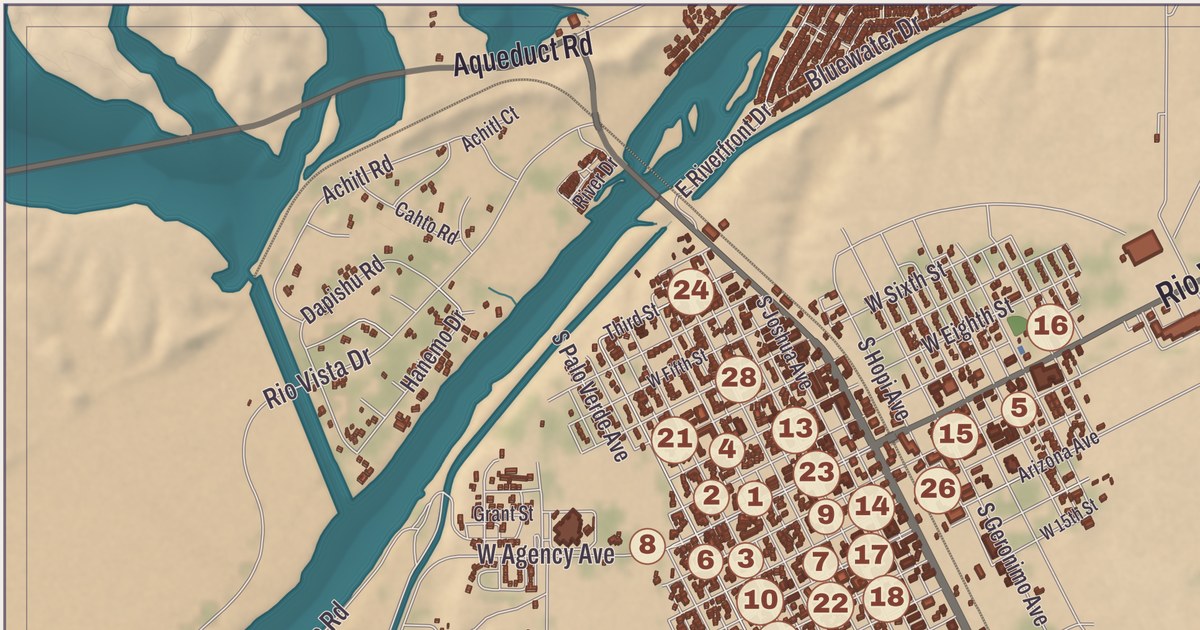 Beautifully Detailed Map of Parker, Arizona