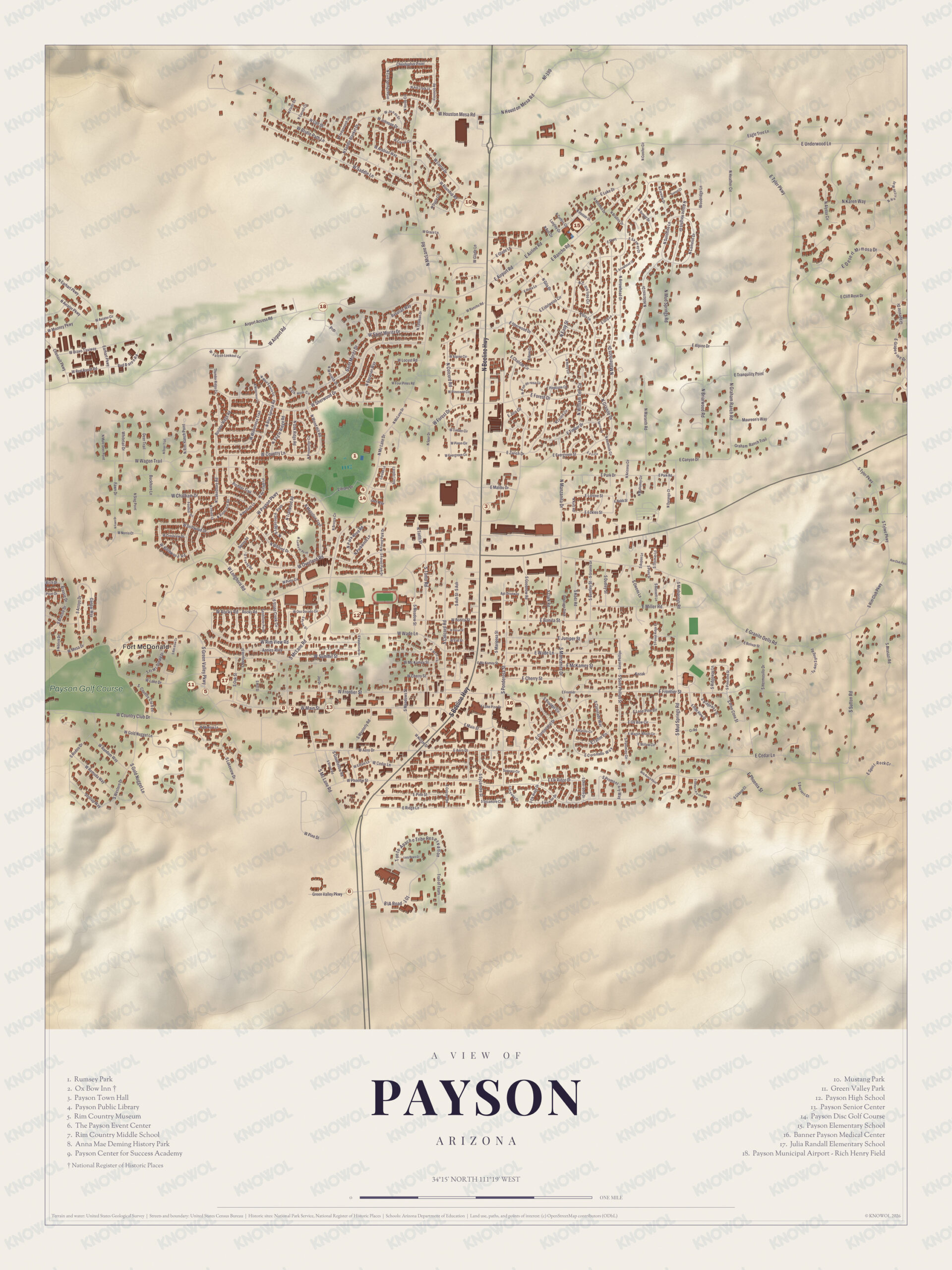 Map of Payson, Arizona