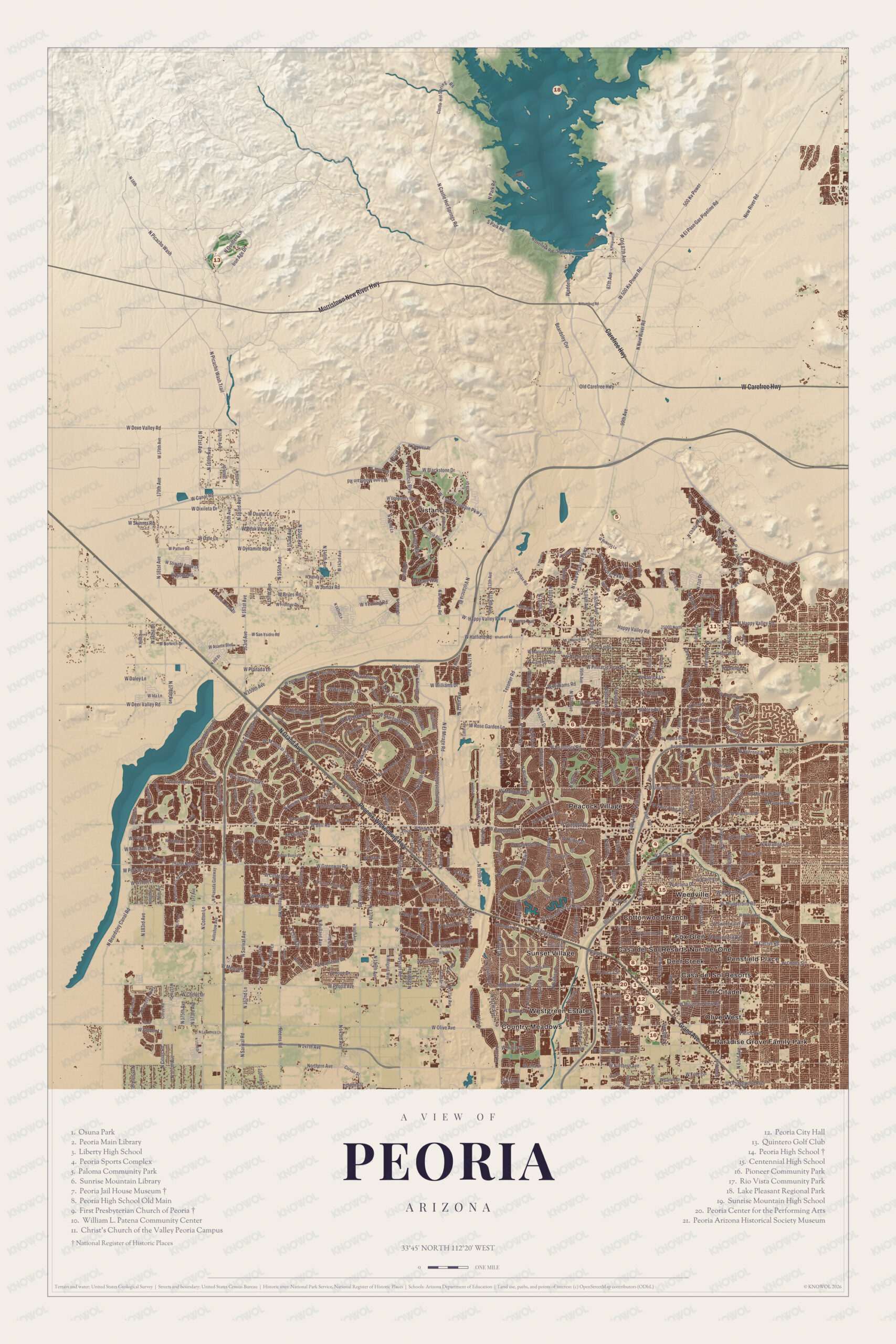Map of Peoria, Arizona