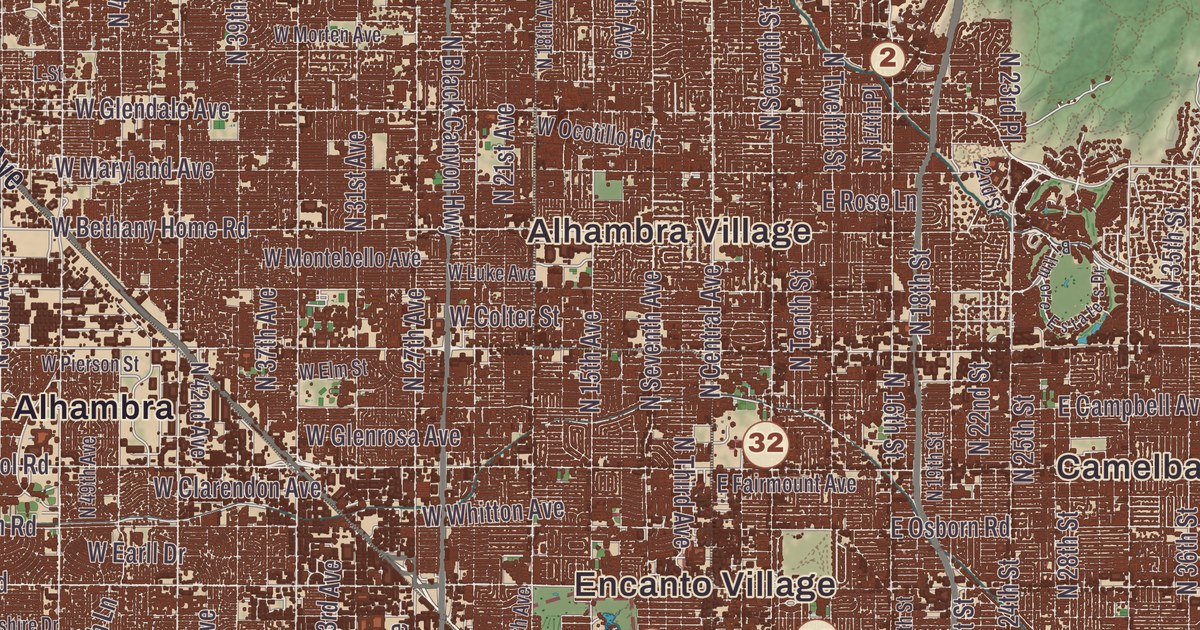 Beautifully Detailed Map of Phoenix, Arizona