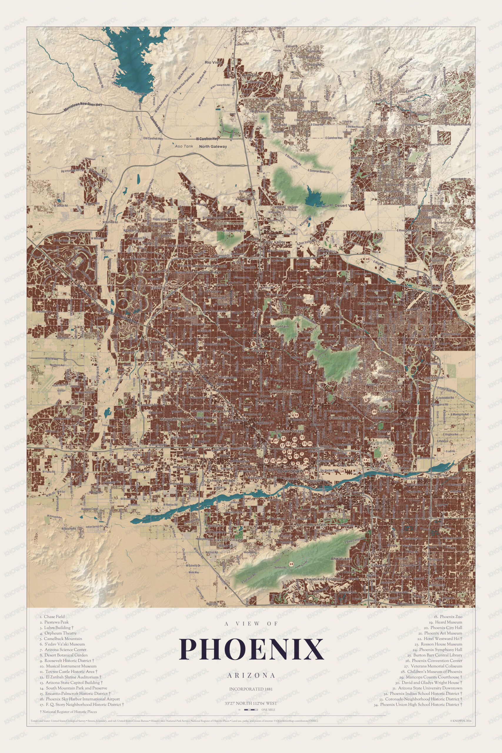 Map of Phoenix, Arizona