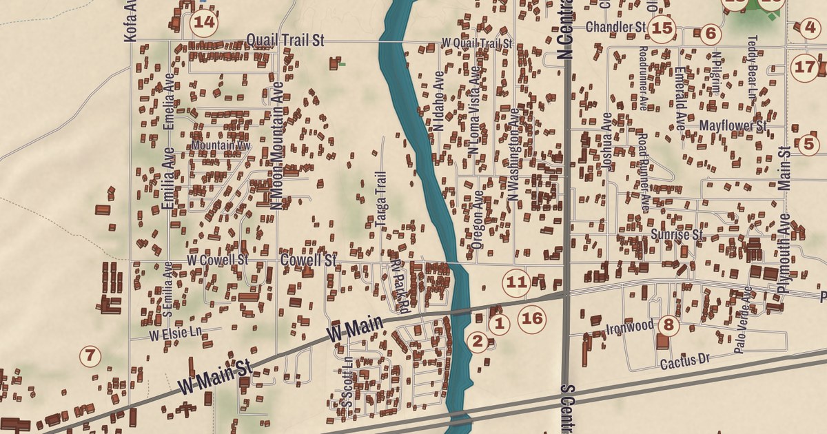 Beautifully Detailed Map of Quartzsite, Arizona