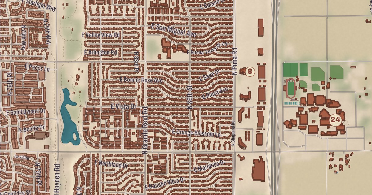 Beautifully Detailed Map of Salt River Pima-Maricopa Indian Community, Arizona