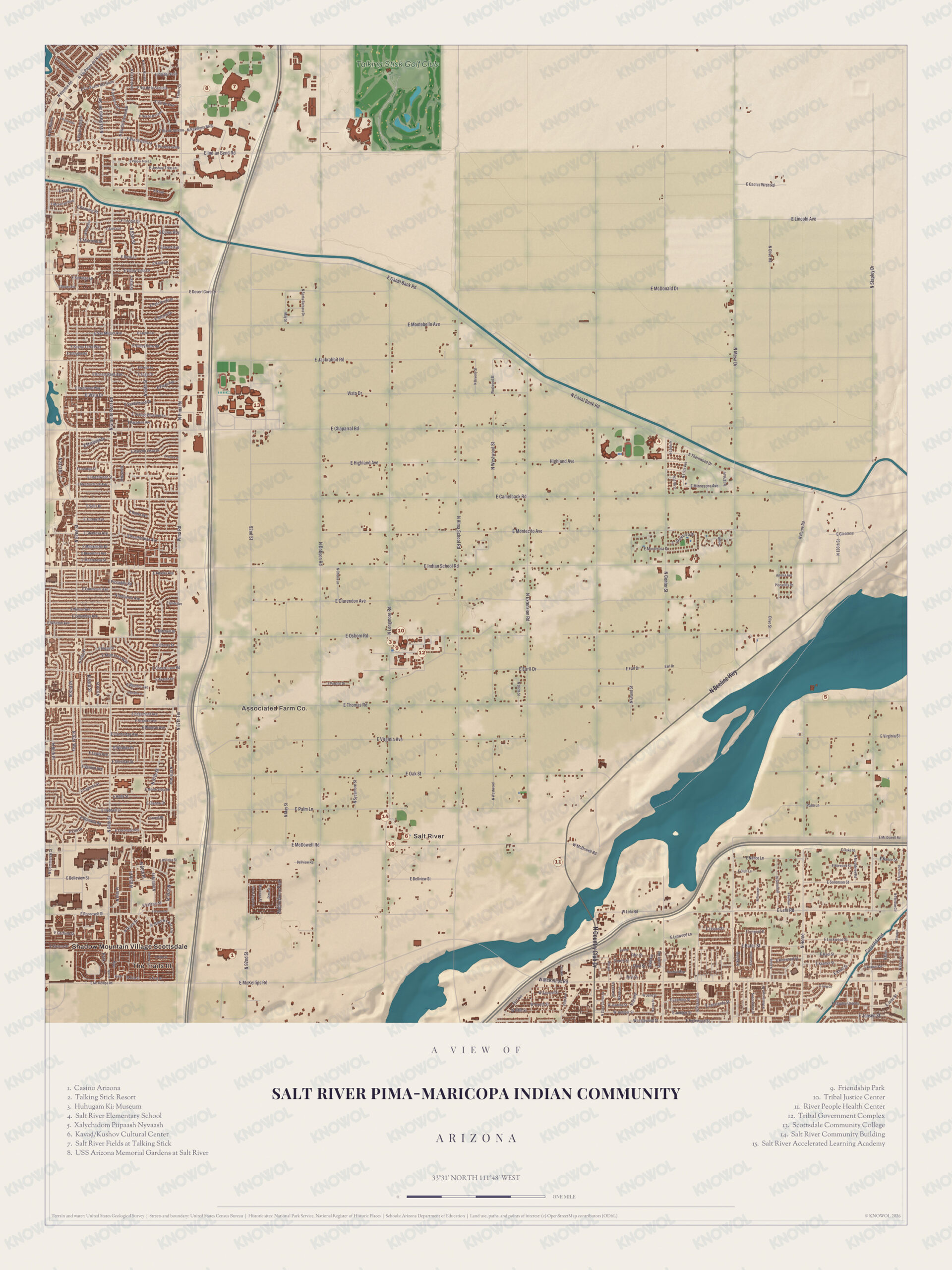 Map of Salt River Pima-Maricopa Indian Community, Arizona