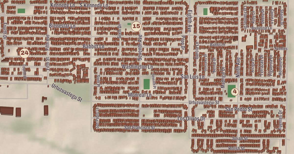 Beautifully Detailed Map of San Luis, Arizona