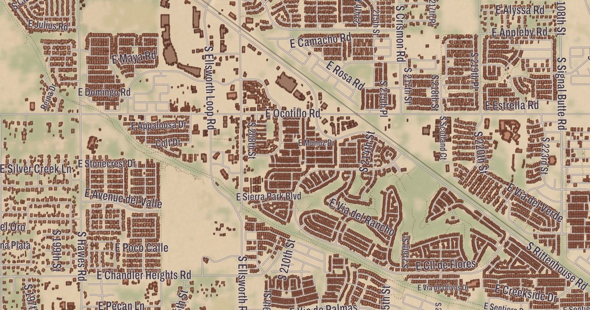 Beautifully Detailed Map of San Tan Valley, Arizona