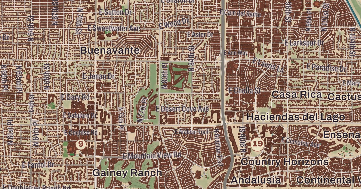 Beautifully Detailed Map of Scottsdale, Arizona