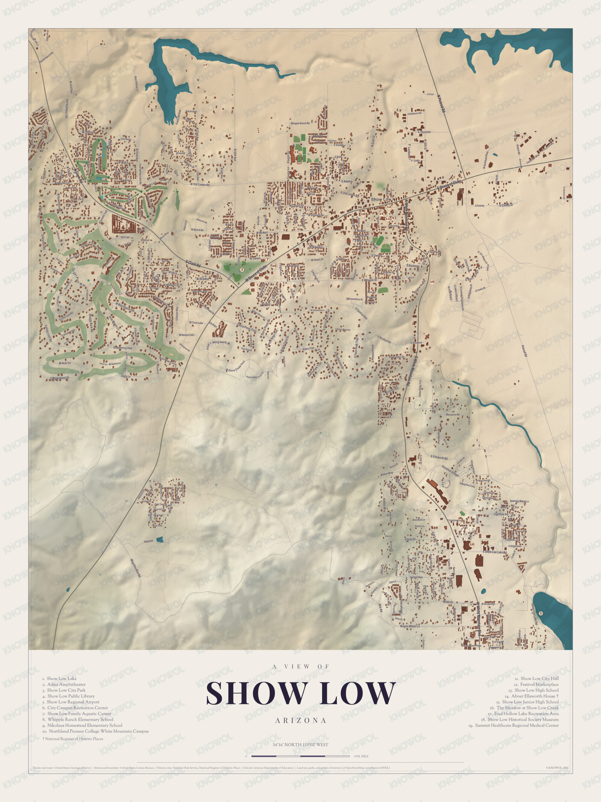 Map of Show Low, Arizona