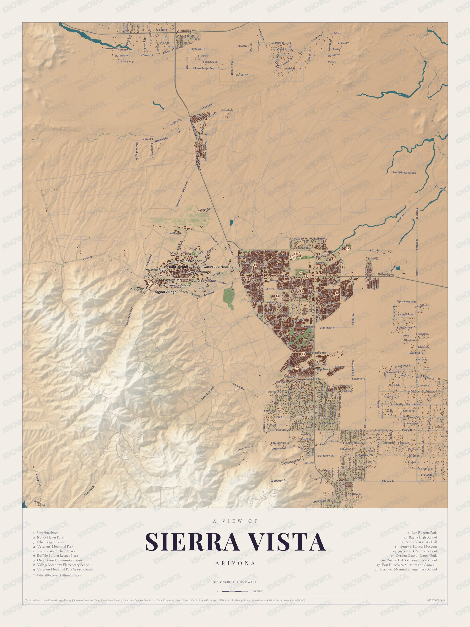 Map of Sierra Vista, Arizona