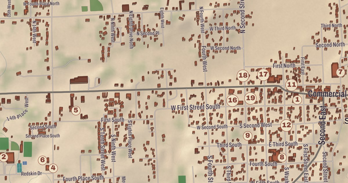 Beautifully Detailed Map of St Johns, Arizona