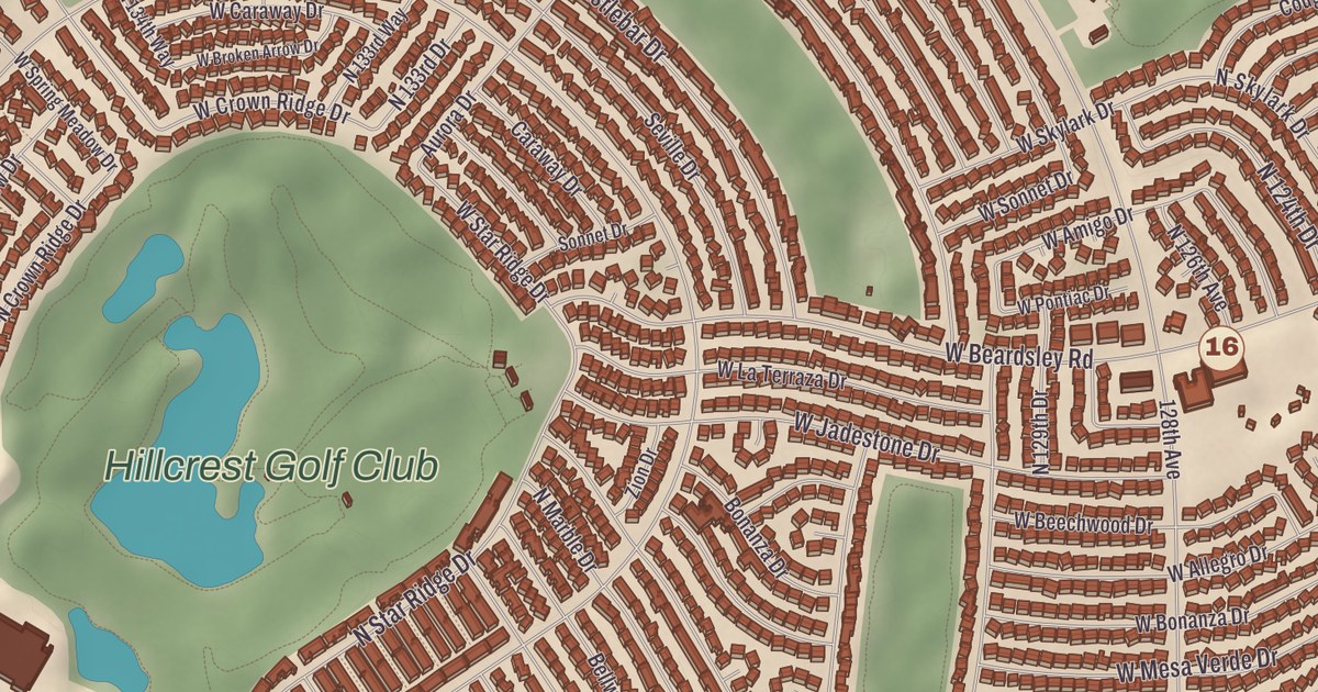 Beautifully Detailed Map of Sun City West, Arizona