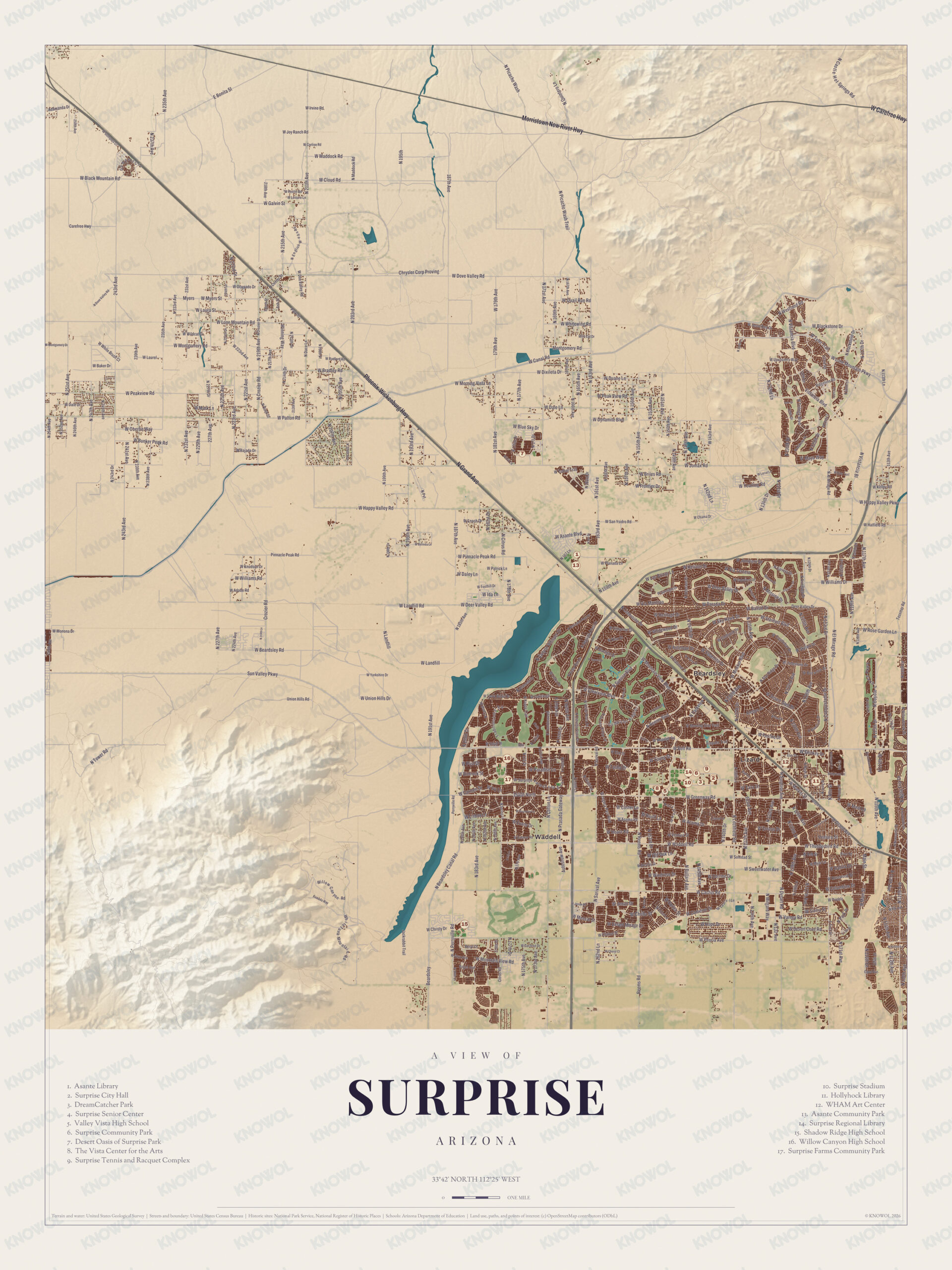 Map of Surprise, Arizona
