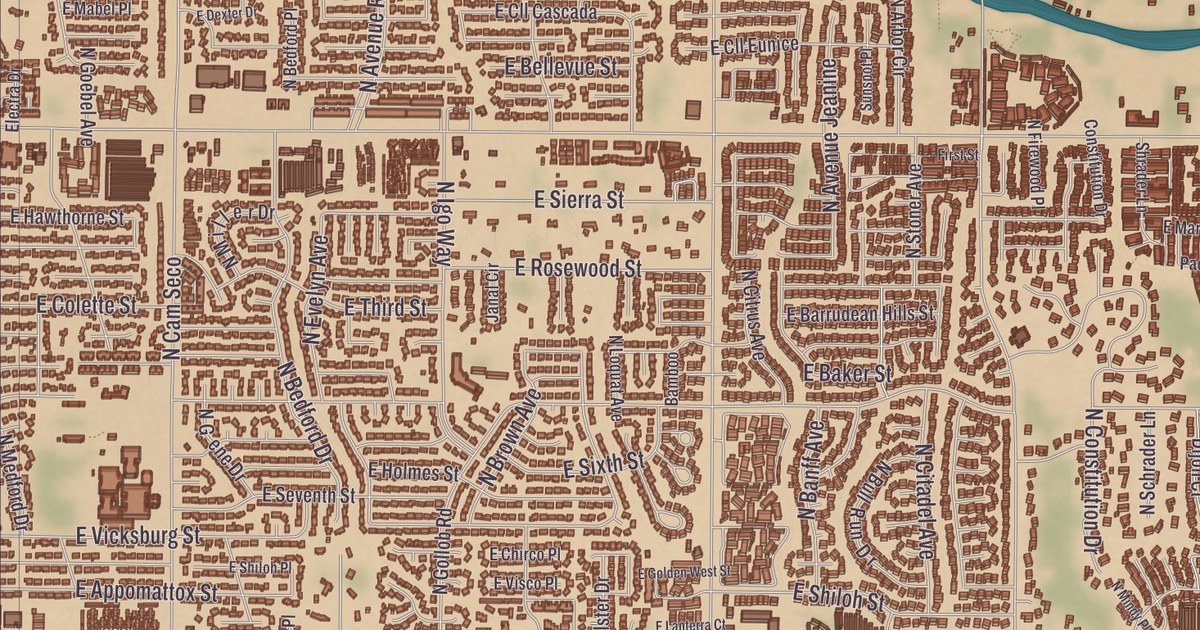 Beautifully Detailed Map of Tanque Verde, Arizona