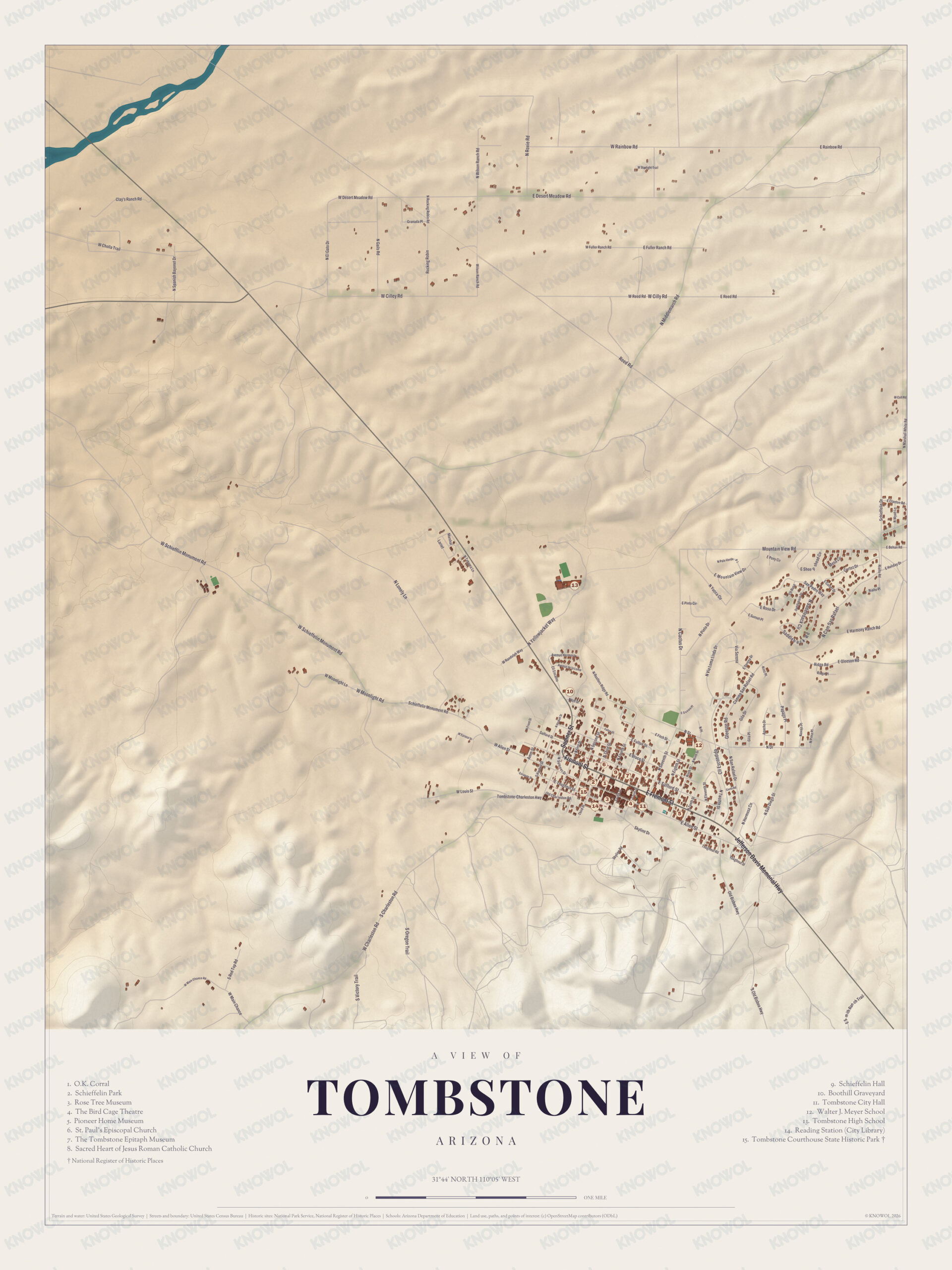 Map of Tombstone, Arizona