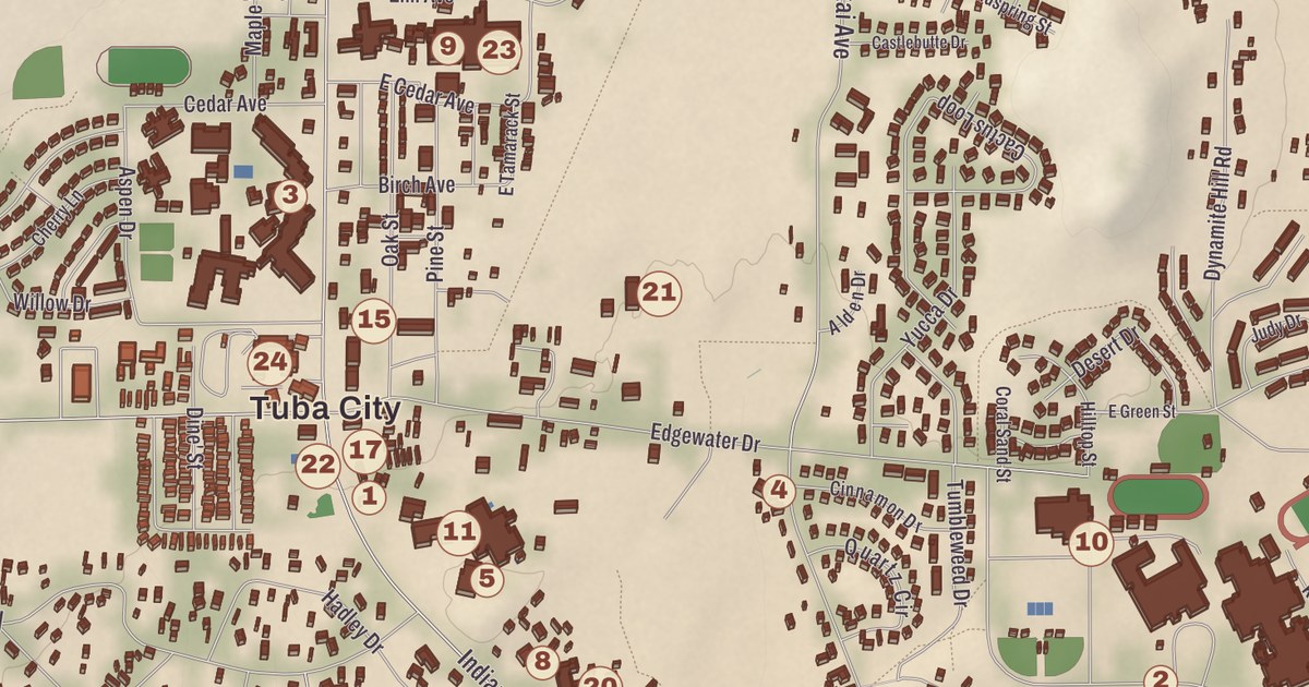 Beautifully Detailed Map of Tuba City, Arizona