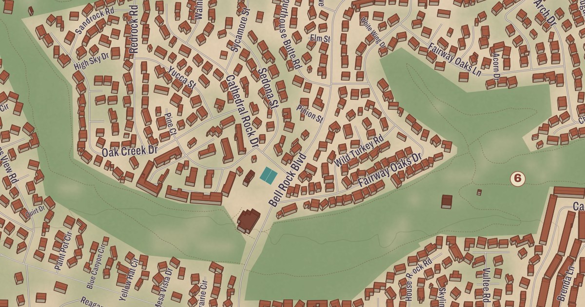 Beautifully Detailed Map of Village of Oak Creek, Arizona
