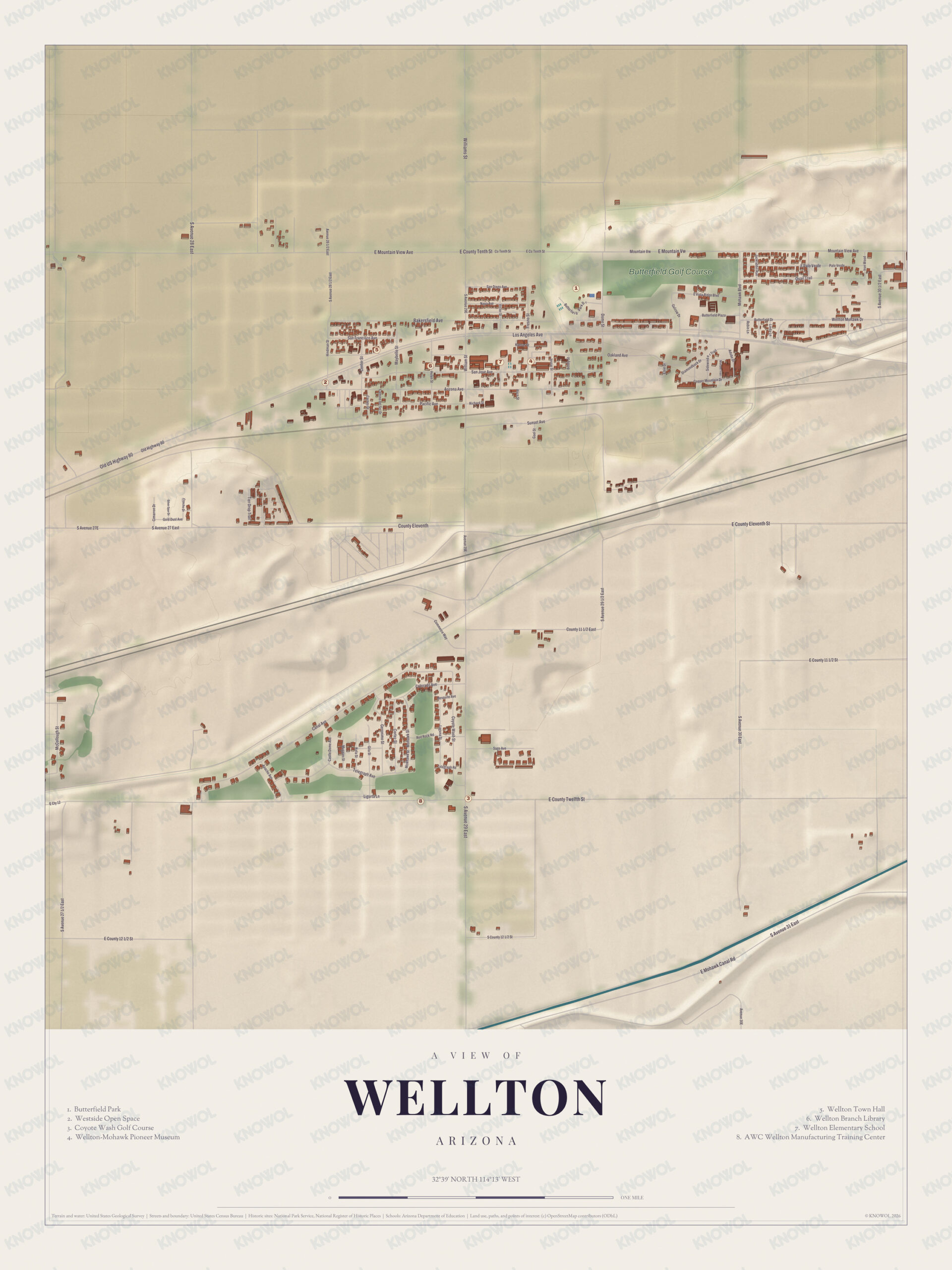 Map of Wellton, Arizona