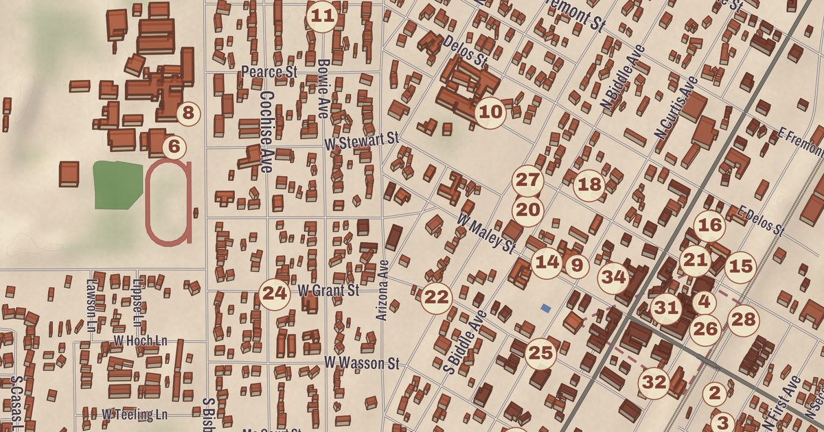 Beautifully Detailed Map of Willcox, Arizona