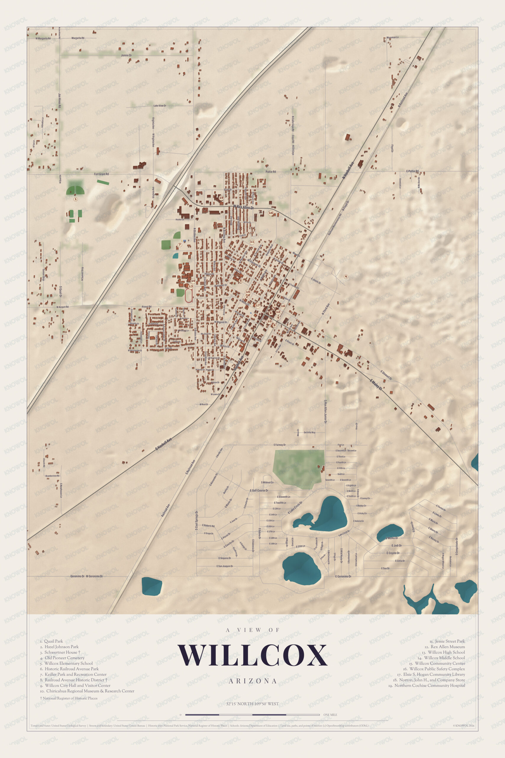 Map of Willcox, Arizona