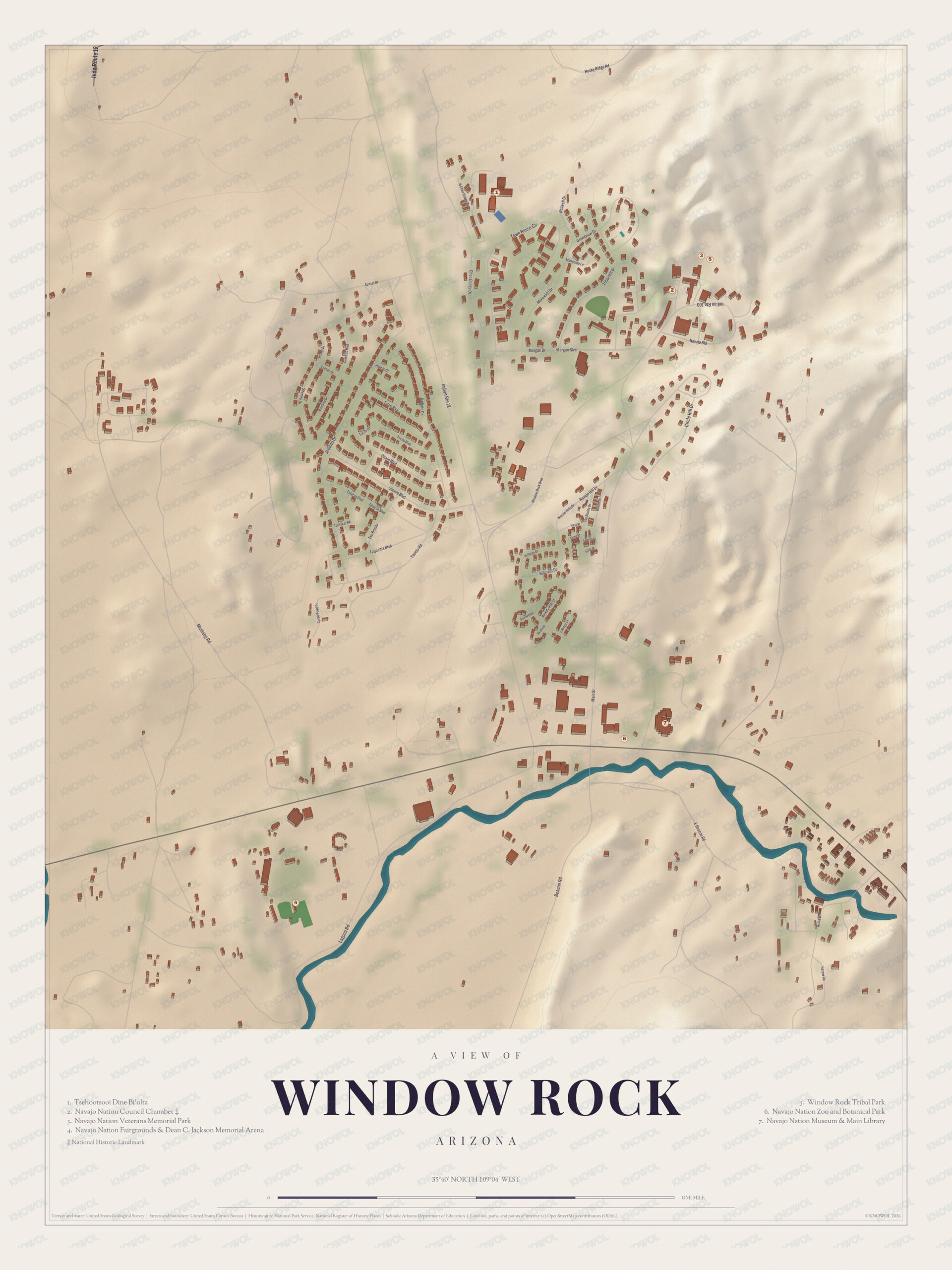 Map of Window Rock, Arizona
