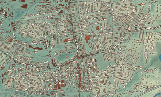 Map of Manchester, Connecticut in 2026