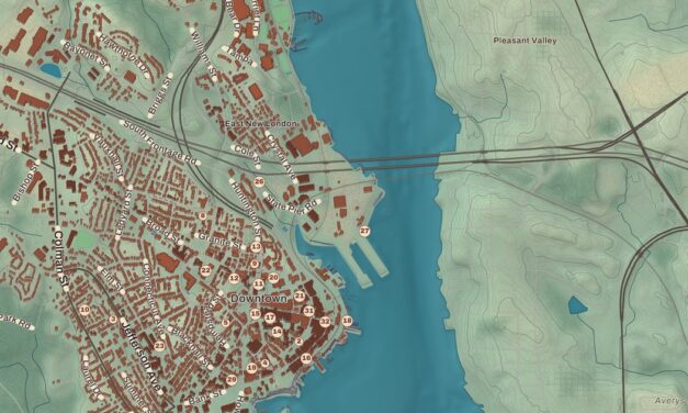 Map of New London, Connecticut in 2026