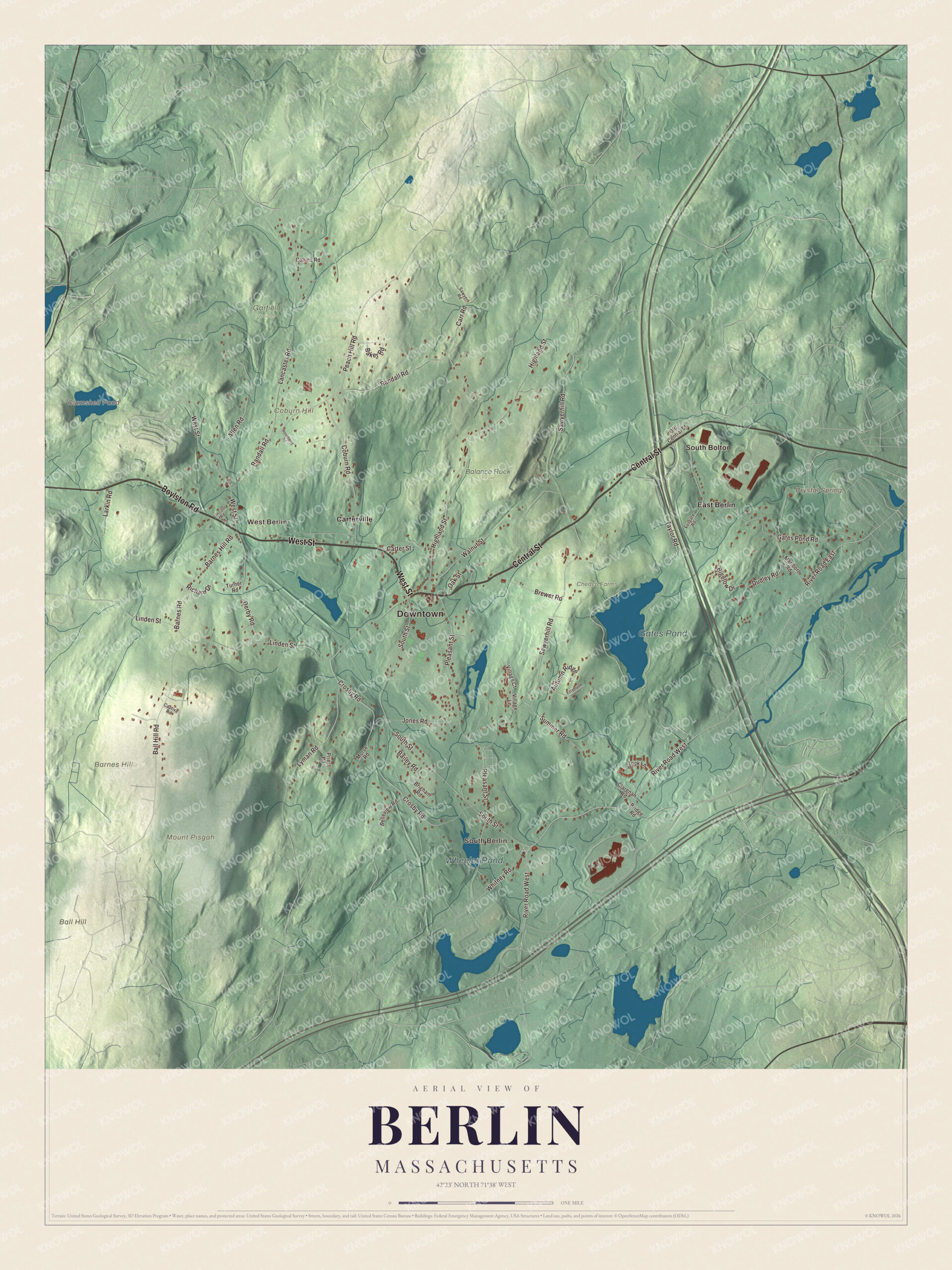 Watermarked full-map preview of Berlin, Massachusetts