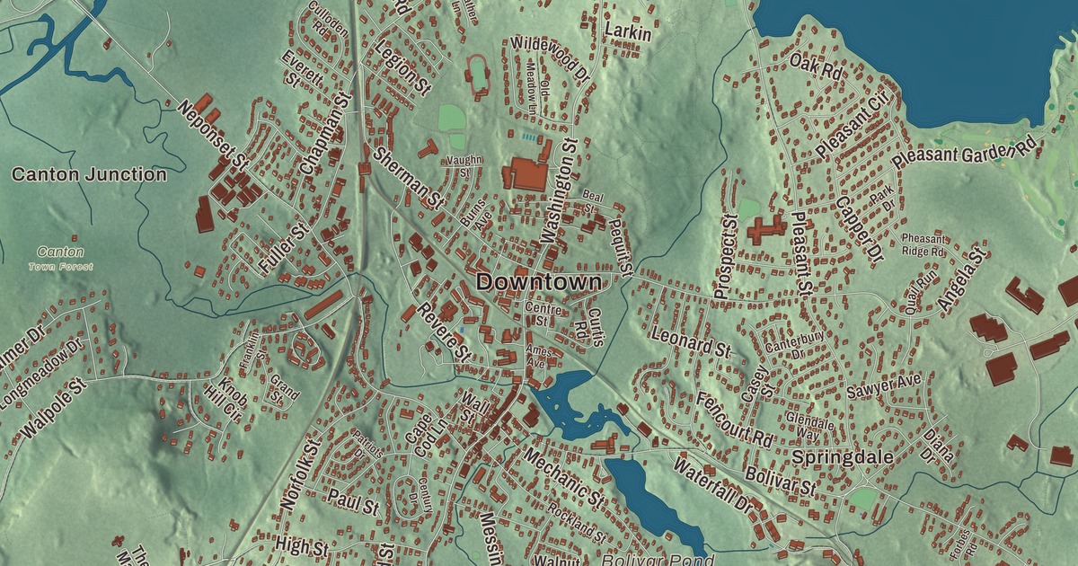 Map of Canton, Massachusetts in 2026