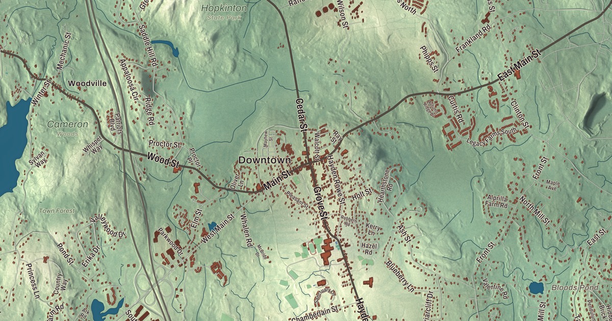 Map of Hopkinton, Massachusetts in 2026