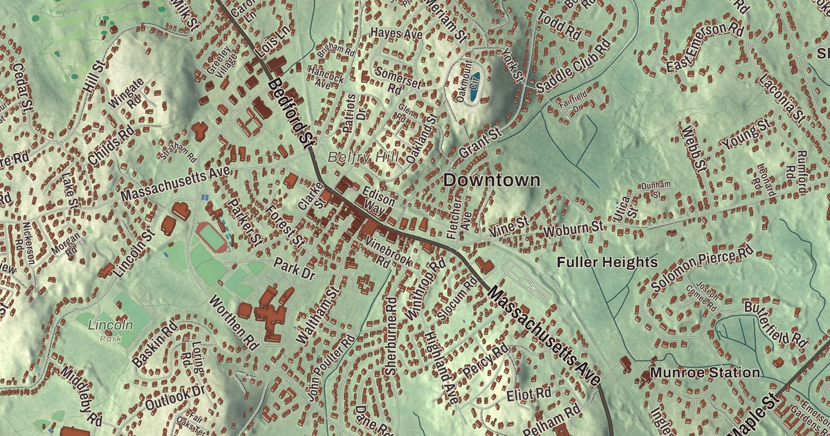 Map of Lexington, Massachusetts in 2026