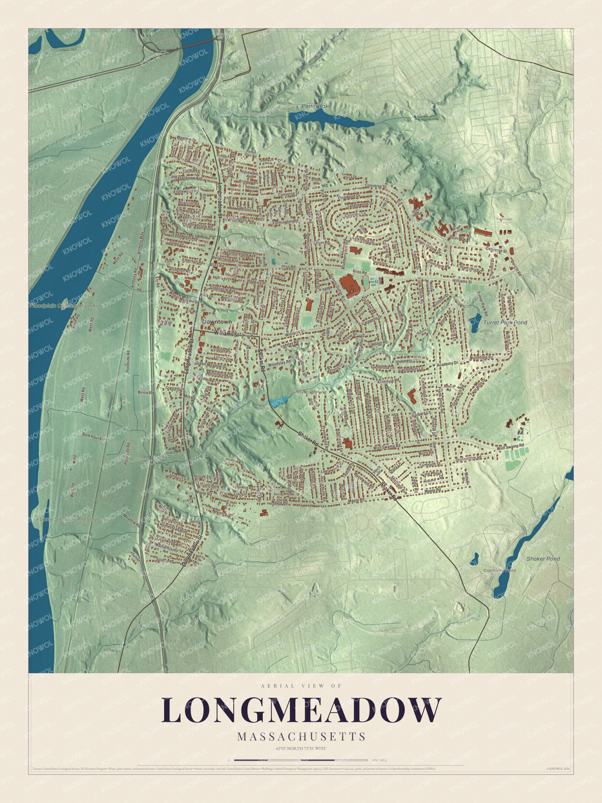 Watermarked full-map preview of Longmeadow, Massachusetts