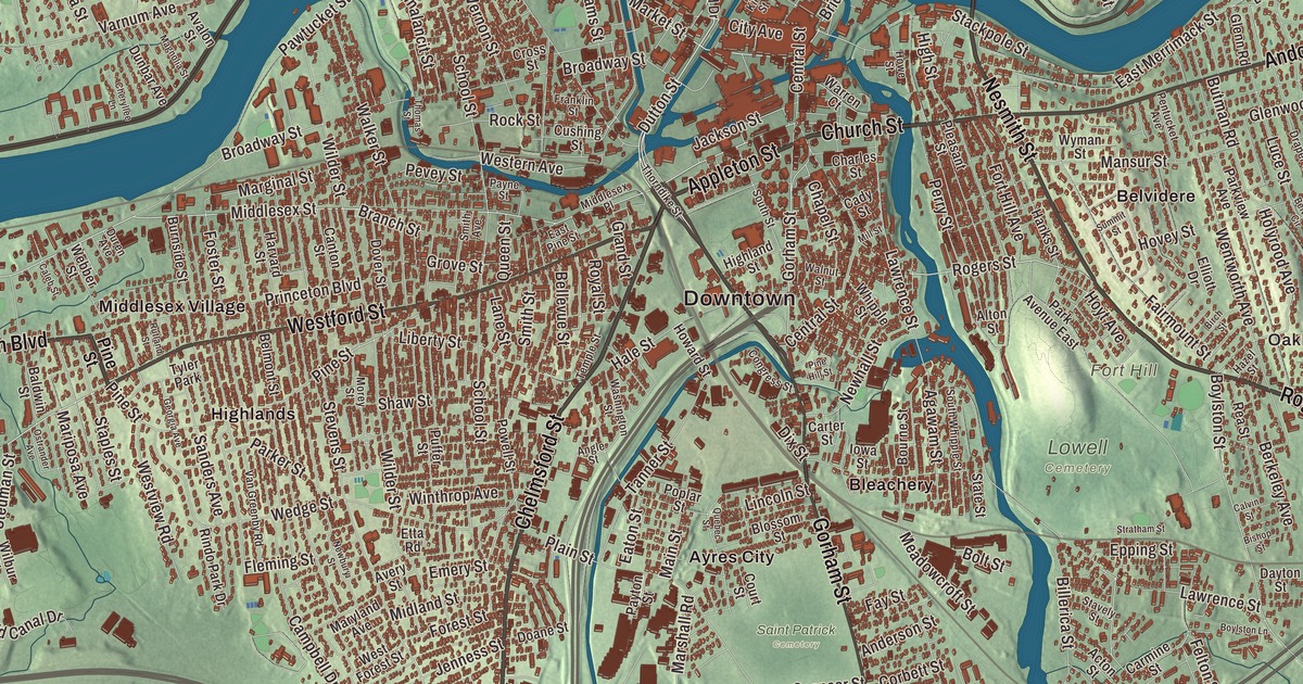 Map of Lowell, Massachusetts in 2026