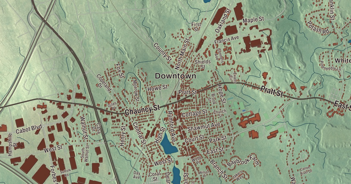 Map of Mansfield, Massachusetts in 2026