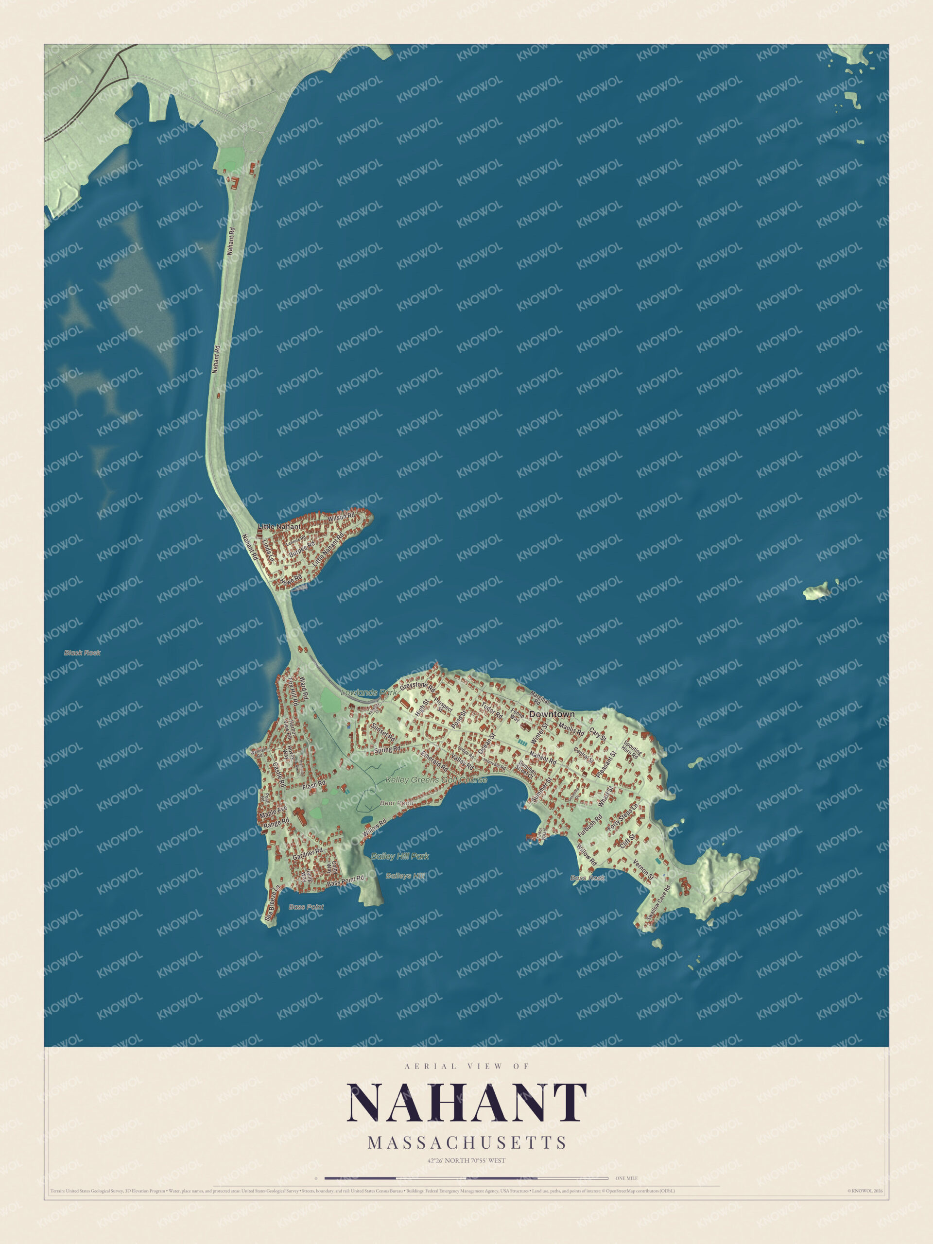 Map of Nahant, Massachusetts, from the causeway to East Point