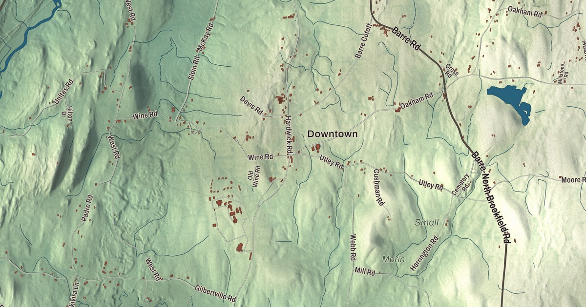 Map of New Braintree, Massachusetts in 2026
