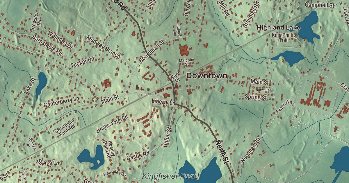 Map of Norfolk, Massachusetts in 2026