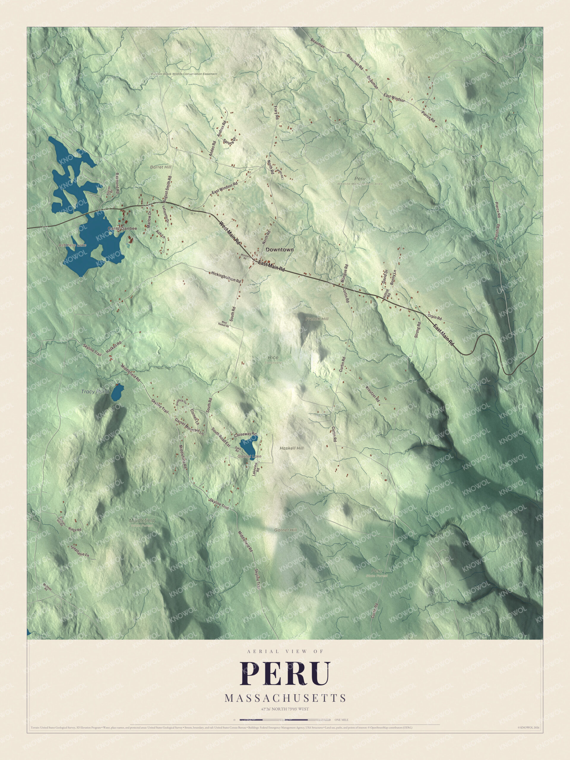 Watermarked full-map preview of Peru, Massachusetts
