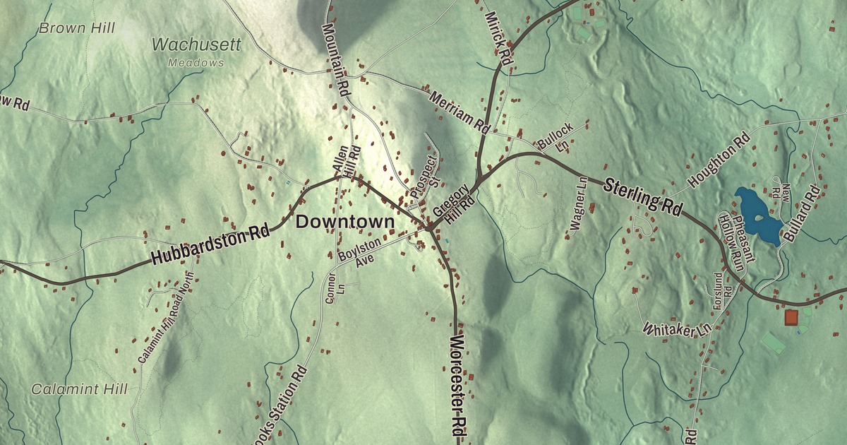Map of Princeton, Massachusetts in 2026