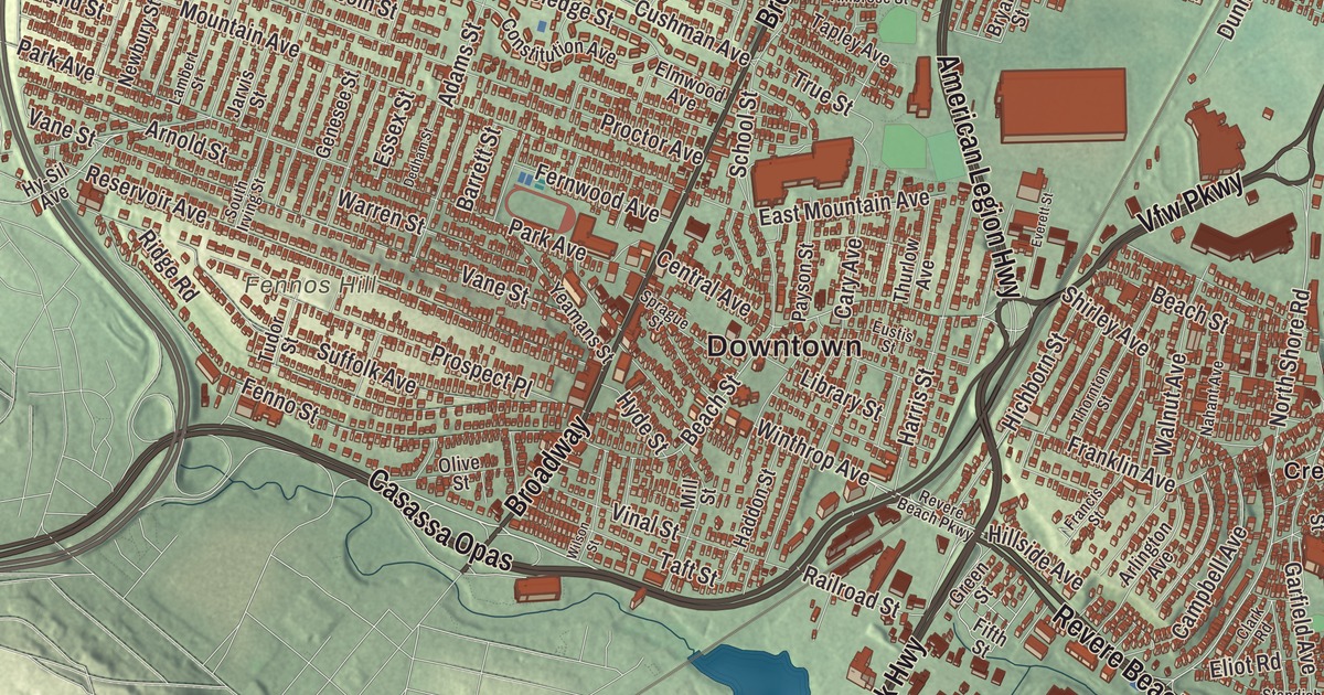 Map of Revere, Massachusetts in 2026