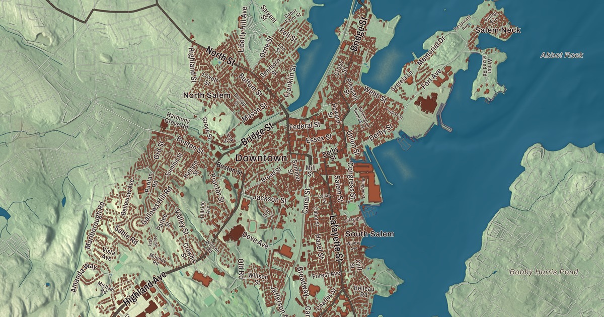 Map of Salem, Massachusetts in 2026