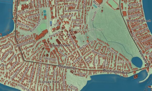 Map of Winthrop, Massachusetts, Drawn Like an Old Atlas