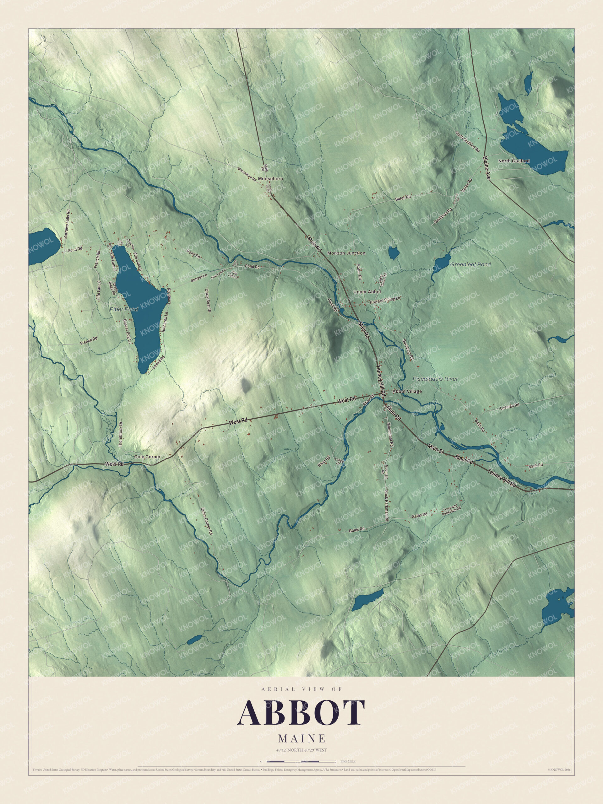 Watermarked full-map preview of Abbot, Maine